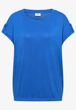 Shirt met ronde hals en omslagdetail