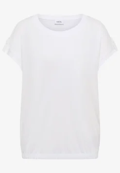 Shirt met ronde hals en omslagdetail