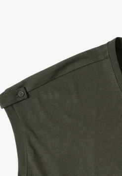 Shirt met ronde hals en omslagdetail