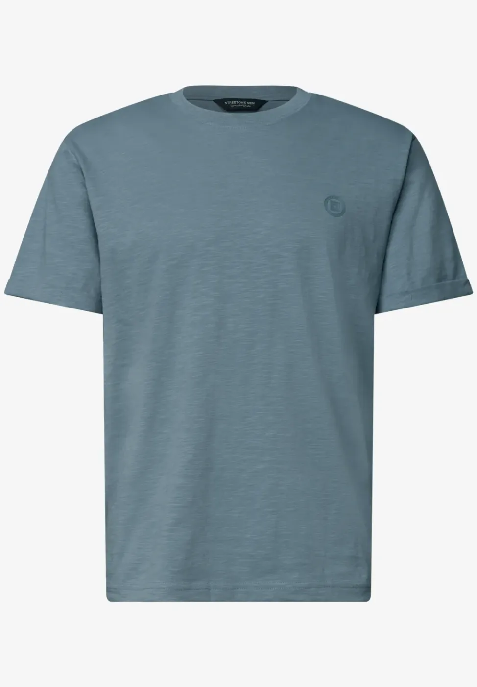 Shirt met ronde hals en omslagdetail