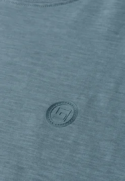 Shirt met ronde hals en omslagdetail
