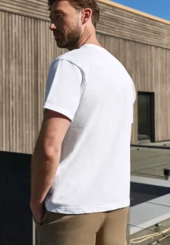 Shirt met ronde hals en omslagdetail