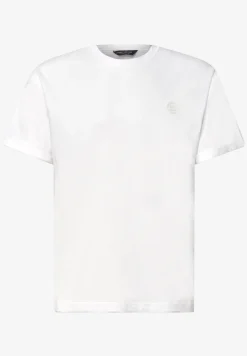 Shirt met ronde hals en omslagdetail