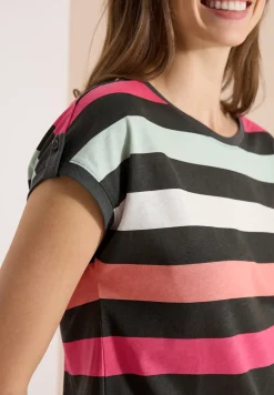 Shirt met ronde hals en omslagdetail