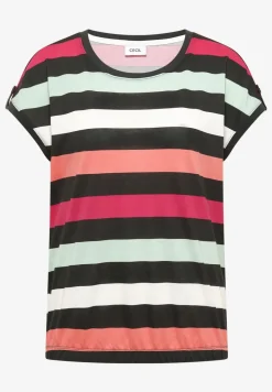Shirt met ronde hals en omslagdetail
