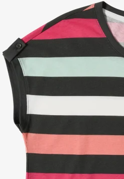 Shirt met ronde hals en omslagdetail