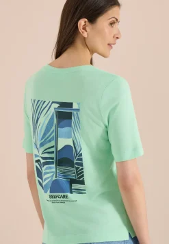Shirt met ronde hals en opdruk op de rug
