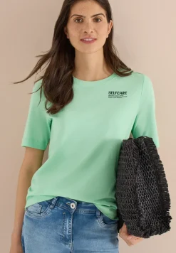 Shirt met ronde hals en opdruk op de rug