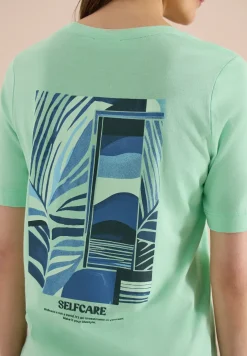 Shirt met ronde hals en opdruk op de rug
