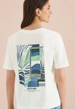 Shirt met ronde hals en opdruk op de rug