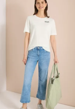 Shirt met ronde hals en opdruk op de rug