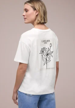 Shirt met ronde hals en opdruk op de rug