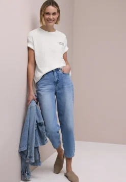 Shirt met ronde hals en opdruk op de rug