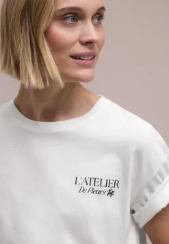 Shirt met ronde hals en opdruk op de rug