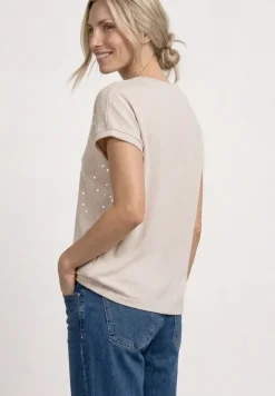 Shirt met ronde hals en pailletten
