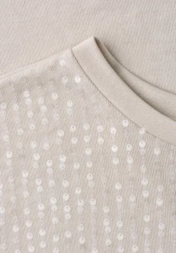 Shirt met ronde hals en pailletten