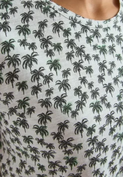 Shirt met ronde hals en palmopdruk