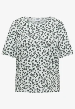 Shirt met ronde hals en palmopdruk