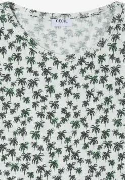 Shirt met ronde hals en palmopdruk