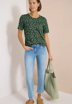 Shirt met ronde hals en palmopdruk