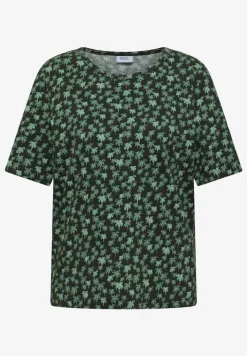 Shirt met ronde hals en palmopdruk