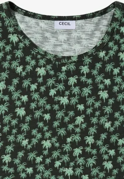 Shirt met ronde hals en palmopdruk