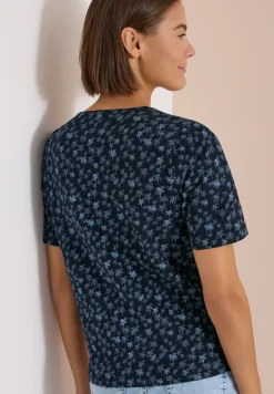 Shirt met ronde hals en palmopdruk