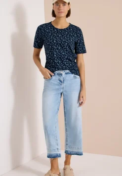 Shirt met ronde hals en palmopdruk