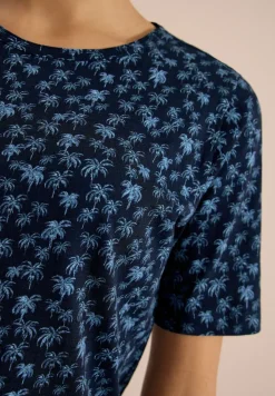 Shirt met ronde hals en palmopdruk