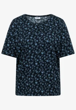 Shirt met ronde hals en palmopdruk