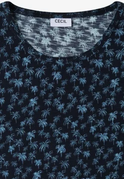 Shirt met ronde hals en palmopdruk
