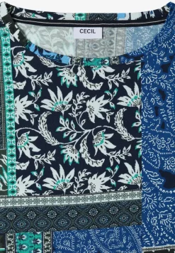 Shirt met ronde hals en patchworkprint