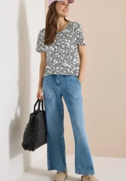 Shirt met ronde hals en patroon