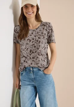 Shirt met ronde hals en patroon