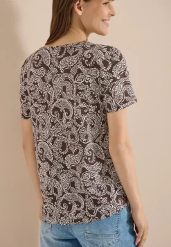 Shirt met ronde hals en patroon