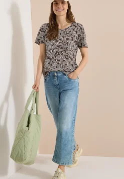 Shirt met ronde hals en patroon