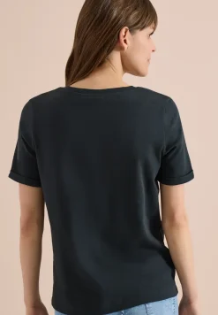 Shirt met ronde hals en printdetail