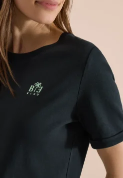 Shirt met ronde hals en printdetail