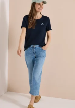 Shirt met ronde hals en printdetail