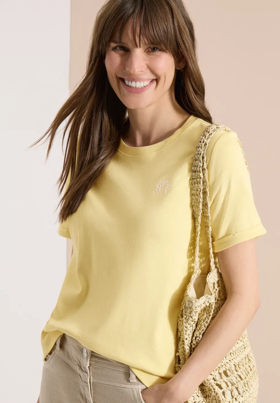 Shirt met ronde hals en printdetail