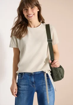 Shirt met ronde hals en rimpels