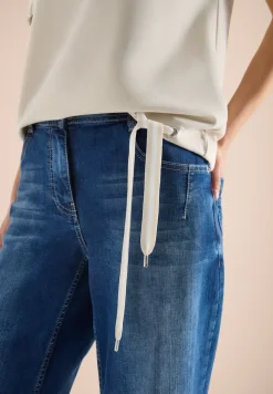 Shirt met ronde hals en rimpels