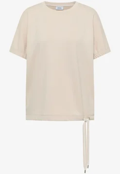 Shirt met ronde hals en rimpels