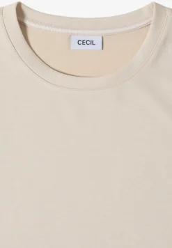 Shirt met ronde hals en rimpels