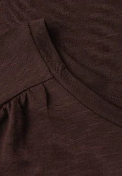 Shirt met ronde hals en rimpels