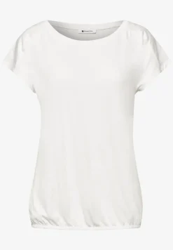 Shirt met ronde hals en rimpels