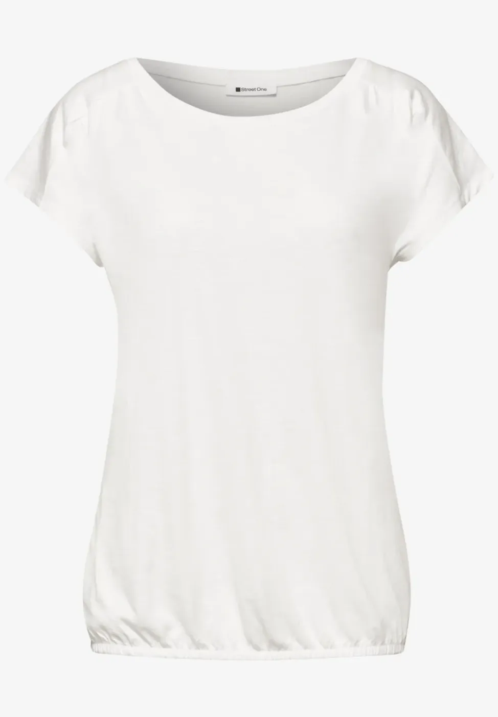 Shirt met ronde hals en rimpels
