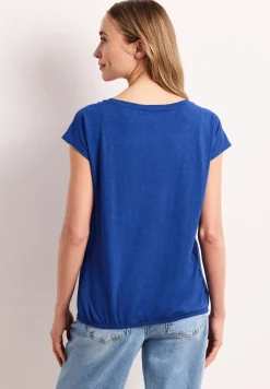 Shirt met ronde hals en rimpels