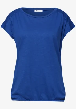 Shirt met ronde hals en rimpels