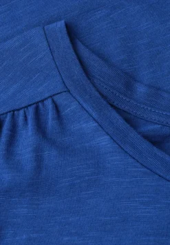 Shirt met ronde hals en rimpels
